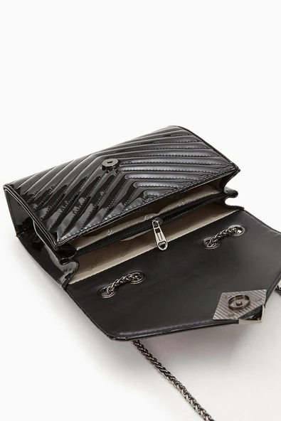 Levidor Siyah Rugan Kadın Omuz Çantası 930076 - 5