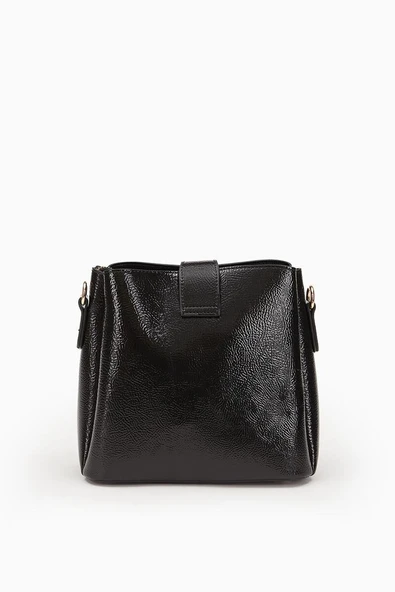 Levidor Siyah Kırışık Rugan Kadın Omuz Çantası 930167 - Resim 3