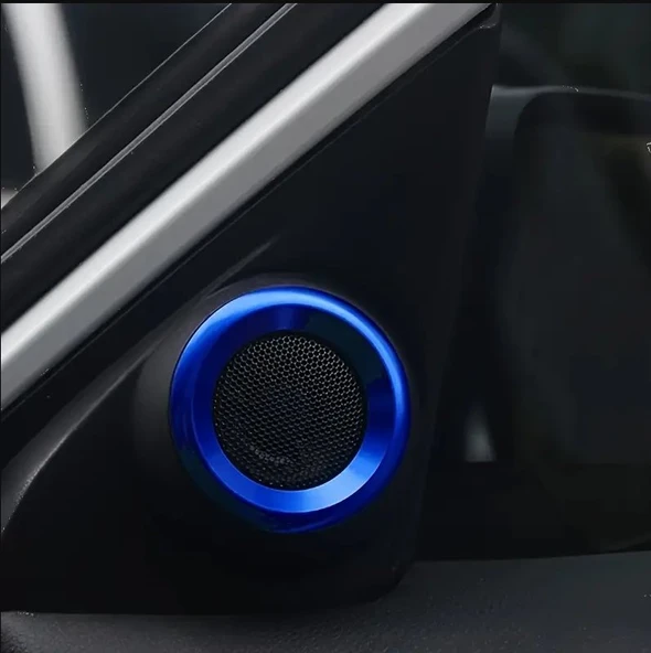 Honda Civic 2016-2019 için MAVİ Renk Daire Hoparlör Çercevesi 2 ADET - Resim 2