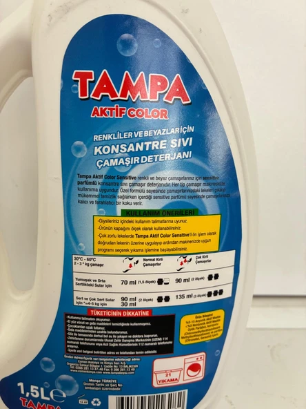 NRM TAMPA Beyaz SENSİTİVE Sıvı Çamaşır Deterjanı 1,5 Lt - Resim 2