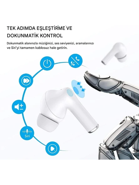 Airbuds 3 Kulak içi Bluetooth Kulaklık + AirPods Pro 3 Koruma Kılıfı iPhone Pop-Up Kablosuz Kulaklık - 3