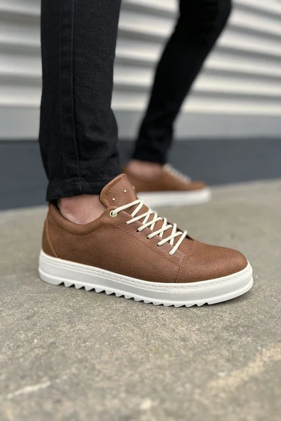 JET-152 Cool Bağcıklı Cilt Erkek Günlük Spor Klasik Ayakkabı CBT - Taba - Resim 2