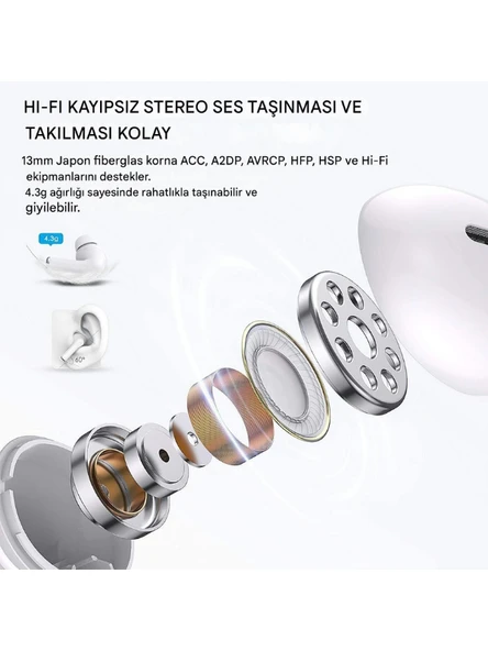 Airbuds 3 Kulak içi Bluetooth Kulaklık + AirPods Pro 3 Koruma Kılıfı iPhone Pop-Up Kablosuz Kulaklık - 6