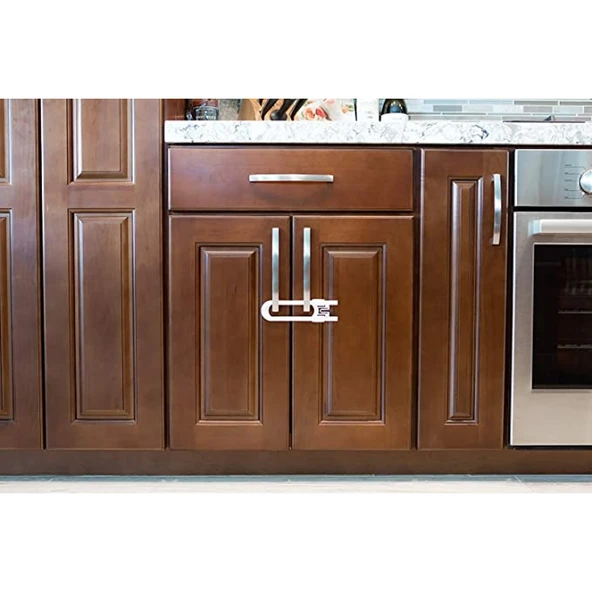 Bebek Çocuk Çekmece ve Dolap Koruma Raylı Güvenlik Sistemi Emniyet Kilidi - 9