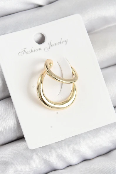Pirinç Halka Model Gold Renk Sağ Kıkırdak Küpe ürün görseli 1