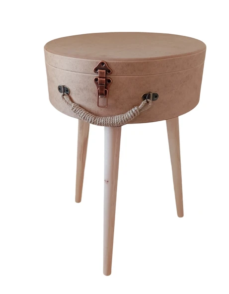 Dekoratif Boyanabilir Demonte Kapaklı Sehpa