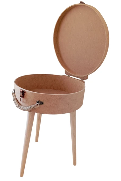 Dekoratif Boyanabilir Demonte Kapaklı Sehpa - 4