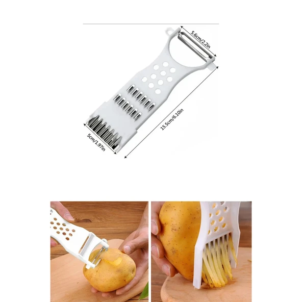 Rende Soyacak 5 Fonksiyonlu Sebze Meyve Soyucu Patates Havuç Salatalık Zencefil Doğrayıcı ürün görseli