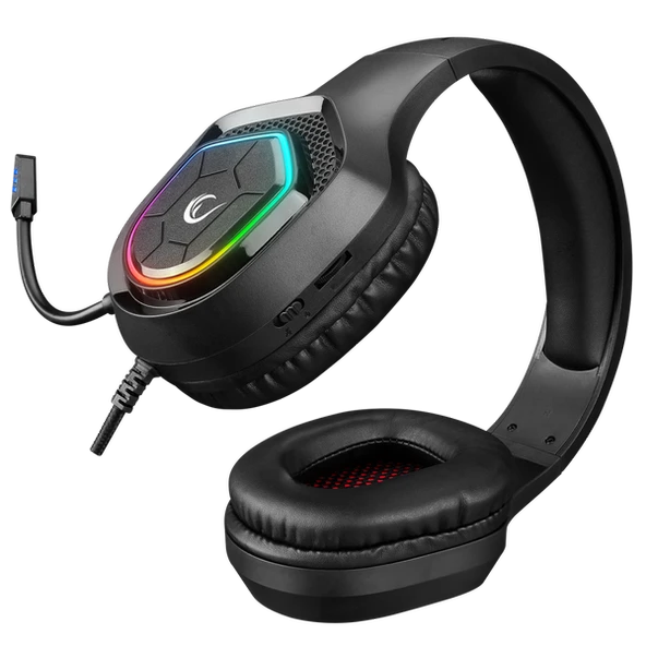 RAMPAGE RM-K90 VECTOR BEYAZ RGB LED 3,5MM GAMING MİKROFONLU OYUNCU KULAKLIĞI RAMPAGE - 4