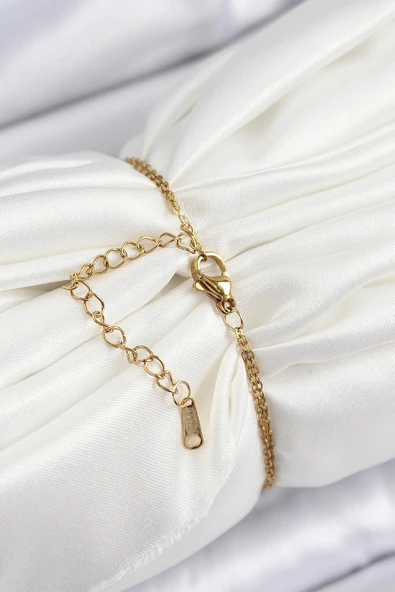 CEYLAN ADAM 316L Çelik Zincir Mineli Sanatsal Portre Zirkon Taşlı Gezegen Model Gold Renk Kadın Bileklik - 2