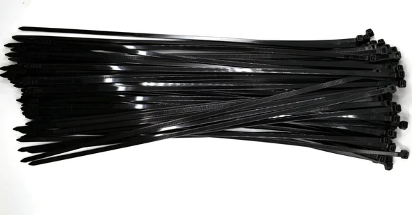 PEMSAN Klips Kablo Bağı 4.8x350 SİYAH (100lü Paket) Kablo Cırdı - 4