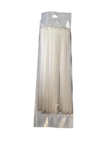 PEMSAN Klips Kablo Bağı 4.8x350 BEYAZ (100lü Paket) Kablo Cırdı - 3