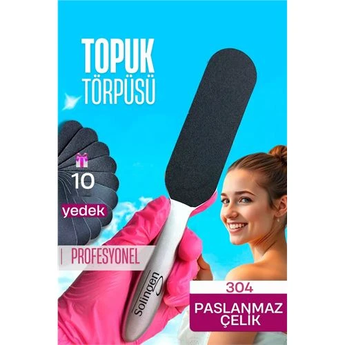 Modacar  Çelik Topuk Törpüsü - 10 Yedekli Profesyonel Çelik Topuk Törpüsü Solingen Professional ürün görseli 1