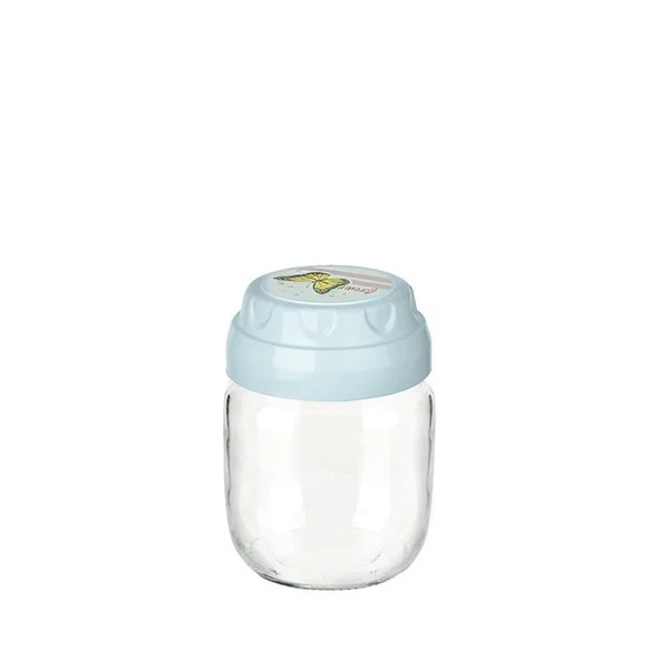 3lü Set Vintage Dekoratif Desenli Cam Kavanoz 425ml - 14,3 oz - 18