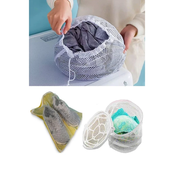 3lü Yıkama File Seti - Ayakkabı Filesi-Plastik Aparatlı Sütyen Yıkama- Çamaşır Yıkama Filesi - 8