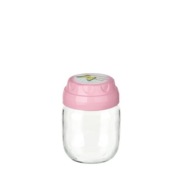 3lü Set Vintage Dekoratif Desenli Cam Kavanoz 425ml - 14,3 oz - 20
