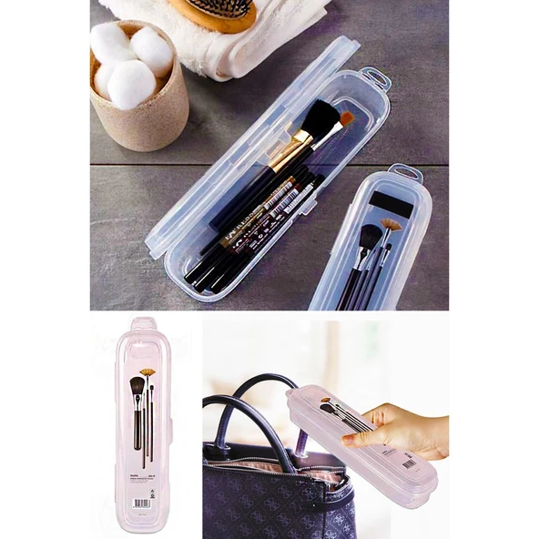 Multi Şeffaf Kapaklı Çanta İçi Saklama - Diş Fırçası - Makyaj Fırçası - Kalemlik Kutusu - 6
