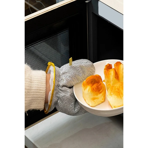 2li Telli Bulaşık Eldiveni Su Geçirmez Kir Sökücü Tava Tencere Ovma Mutfak Banyo Temizlik Eldiveni - Resim 5