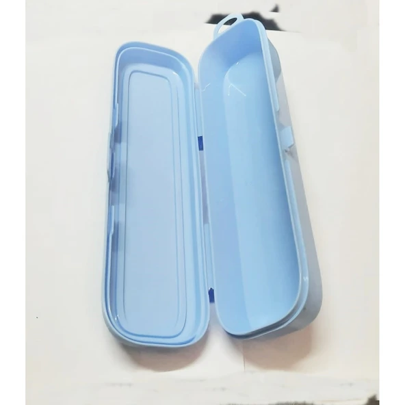 Mavi Multi Renkli Kapaklı Kalemlik Kutusu -Çanta İçi Saklama - Diş Fırçası - Makyaj Fırçası Kutu - 10