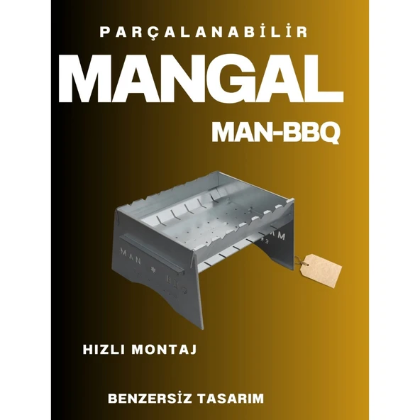 Katlanabilir Mangal - Portatif Katlanabilir Kamp ve Piknik Mangalı 1 MM Kalınlık - 4