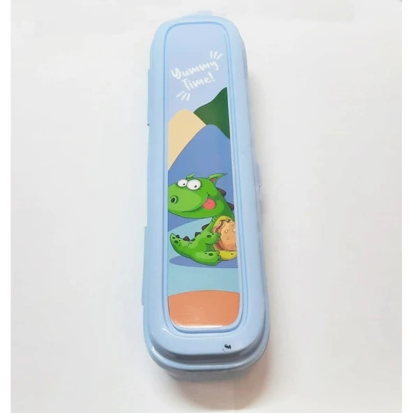 Mavi Multi Renkli Kapaklı Kalemlik Kutusu -Çanta İçi Saklama - Diş Fırçası - Makyaj Fırçası Kutu - 20