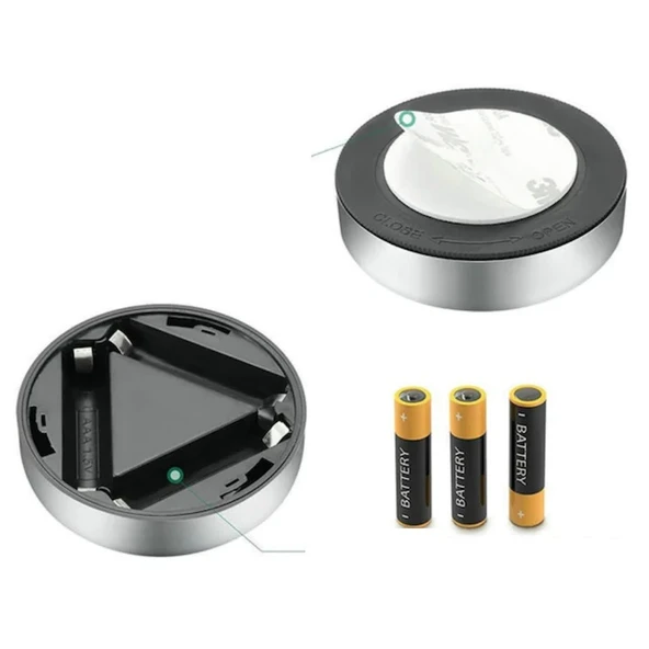 Gardrop - Çekmece - Dolap Köşe Aydınlatıcı Kablosuz  Pilli Led Spot Mutfak Lamba Stick - 9