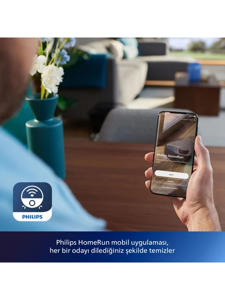 Philips HomeRun 3000 Serisi Aqua XU3000/01 Siyah Akıllı Robot Süpürge - 7