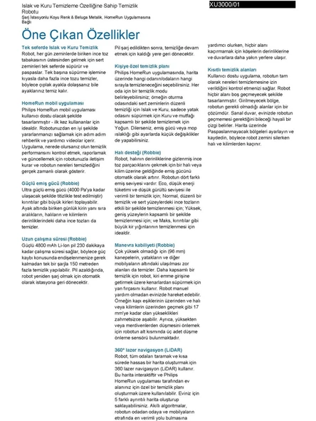 Philips HomeRun 3000 Serisi Aqua XU3000/01 Siyah Akıllı Robot Süpürge - 8