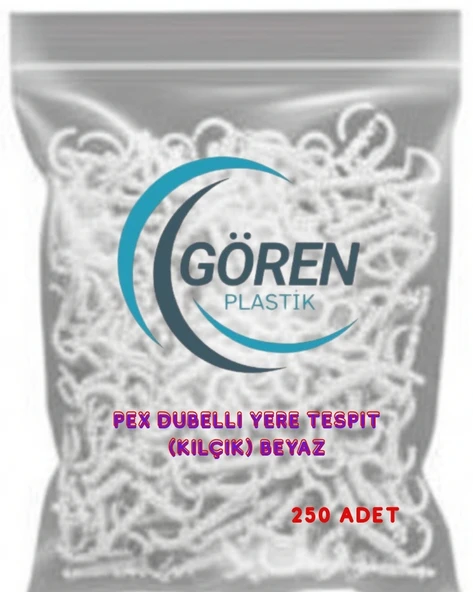Pex Dubelli Yere Tespit Kılçık Beyaz (250 li Paket) - 3