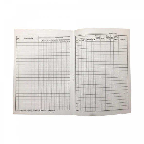 Kocaoluk Aylık Puantaj Defteri - 2