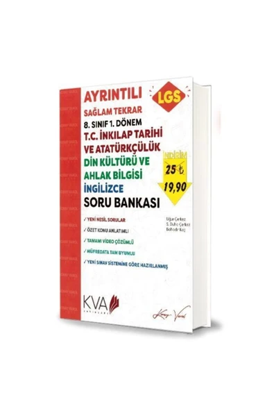 *Kampanya* Lgs 1.Dönem 8.Sınıf İnkılap Tar.İngilizce Din Kült. Soru Ban.2020 Kva ürün görseli