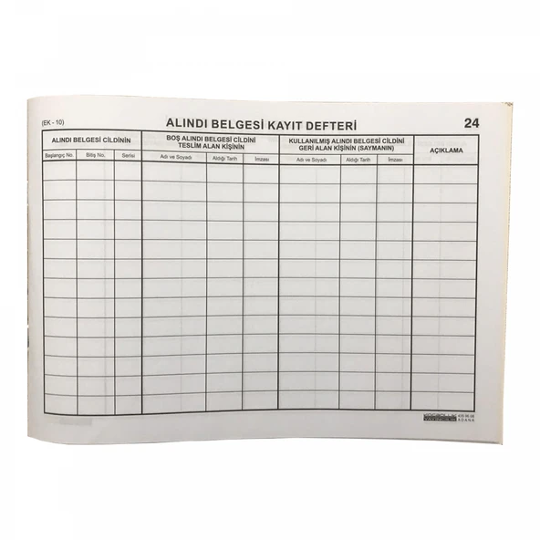 Kocaoluk Alındı Belge Defteri - Resim 2