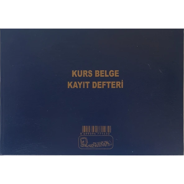 Kurs Belge Kayıt Defteri Ciltl Kapak