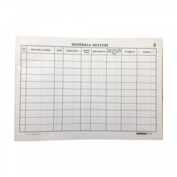 Kocaoluk Demirbaş Defteri - 2