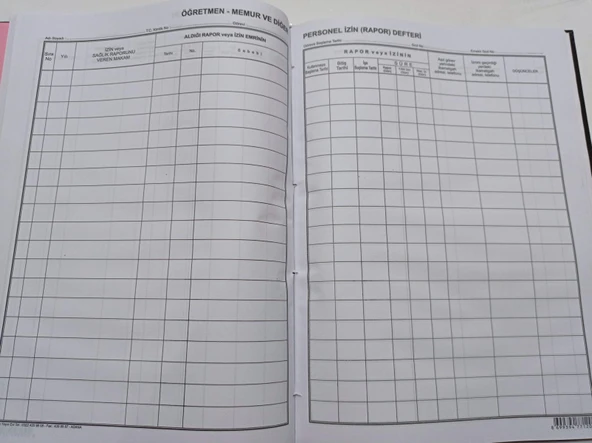Kocaoluk Öğretmen-memur Ve Diğer Personel İzin Defteri - 2