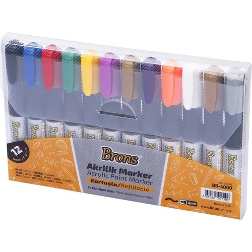 Akrilik Marker 12 Renk 4mm Meta