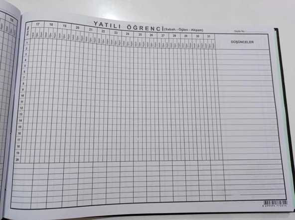 Kocaoluk Yatılı Öğrenci Yoklama Defteri(sabah-öğlen-akşam)(200 Ya - Resim 2