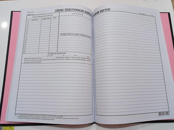 Kocaoluk Zümre Öğretmenler Kurulu Karar Defteri (100 Yaprak) - 2