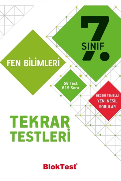 Tudem Yayınları 7.sınıf Fen Bilimleri Tekrar Testleri ürün görseli 1