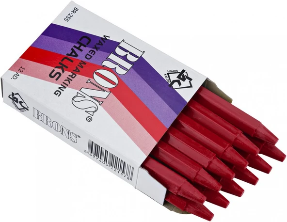 Brons Yağlı Tebeşir Kırmızı 12 Adet