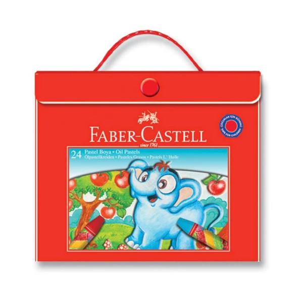 Faber Castell Plastik Çantalı Tutuculu Pastel Boya 24 Renk
