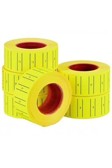 Tanex Fosforlu Sarı Fiyat Etiketi 12x21 Mm 800x6 Adet Rulo