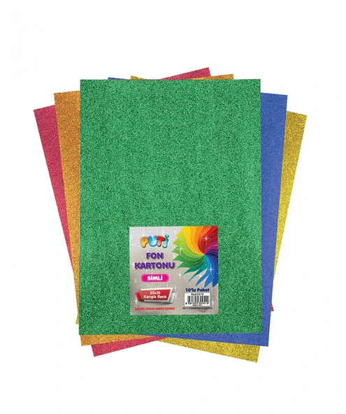 Puti Simli Fon Kartonu 10 Lu Karışık Renk (25x35) ürün görseli
