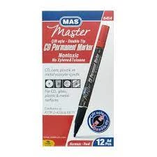 Mas Asetat Kalem Çift Uçlu S-m Kırmızı 12 Li Set