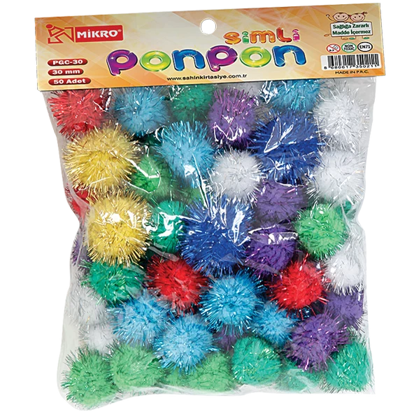 Mikro Simli Ponpon (10 Mm & 50 Adet )