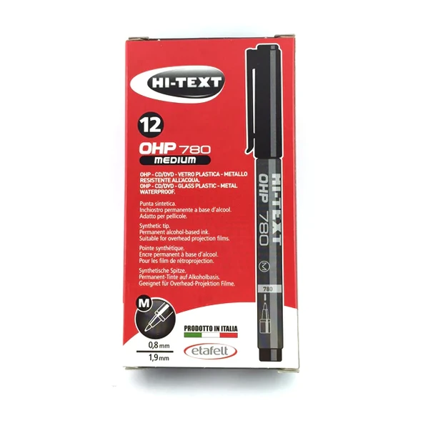 Hitext Asetat Kalemi M Siyah 12 Adet