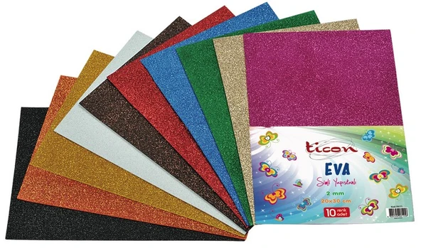 Ticon A4 Simli & Yapışkanlı Eva 10 Lu Karışık Renk