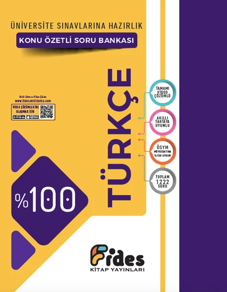 Fides %100 Ösym Soru Tipleriyle Türkçe Konu Özetli Soru Bankası