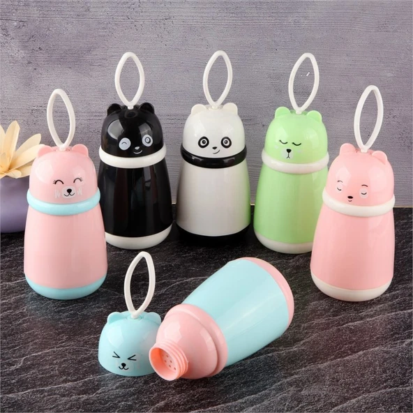 Tohana Panda Figürlü  Cam Matara 380 Ml  Pembe ürün görseli