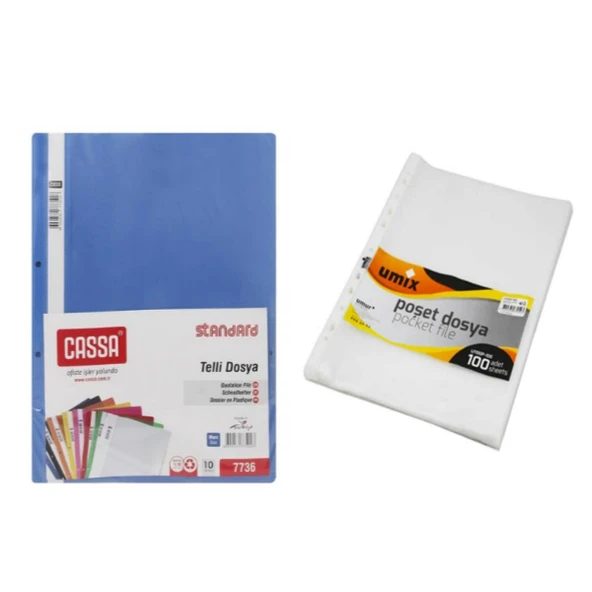 Cassa 10'lu Telli Dosya & Umix 100'lü Poşet Dosya ürün görseli